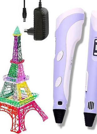 3d ручка принтер з дисплеєм та трафаретами + стрижні, 3dpen-3