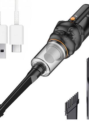 Автомобільний пилосос + 2 насадки, з usb, yt-m2043