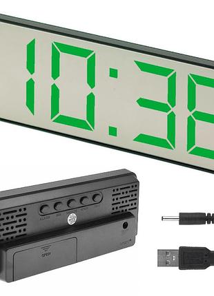 Электронные часы с зеркальным дисплеем, от usb + термометр, vst-898-4, зеленые