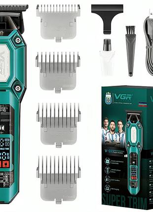 Аккумуляторная машинка для стрижки волос + 4 насадки, с usb, vgr v900, бирюзовый