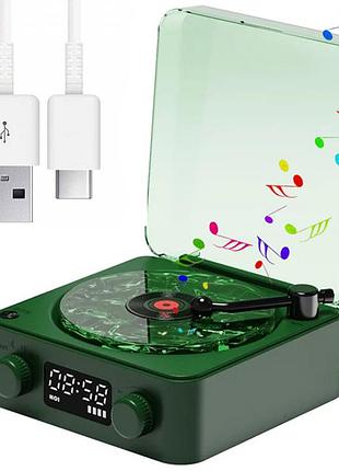 Портативна bluetooth колонка з rgb підсвічуванням від usb, зелена