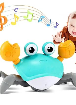 Детская интерактивная игрушка танцующий краб, от батареек