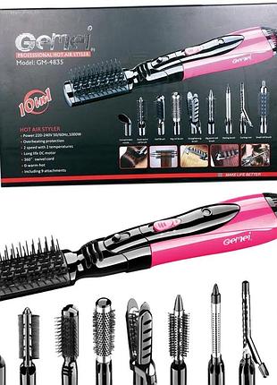 Фен стайлер для волос 10 в 1 gemei professional gm-4835