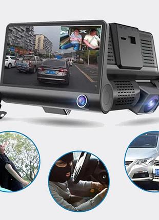 Автомобильный видеорегистратор 4", 3 камеры, full hd, sd319/z233d