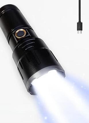 Ручной фонарь с аккумулятором и usb, 2650 мач, bl 106 fm30-tg