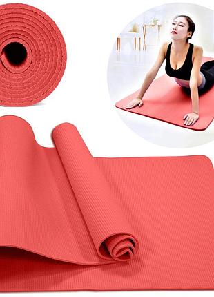 Коврик для йоги и фитнеса 173х61х0,5 см, малиновый