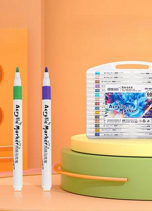 Акриловые маркеры для рисования в кейсе, 60шт, acril-60