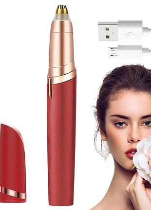 Кишеньковий епілятор для обличчя flawless в стилі губної помади, від usb, червоний