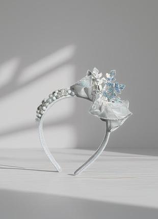 Костюм сніжинки обруч білий для дівчинки