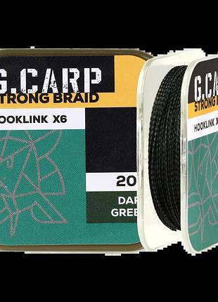 Повідковий матеріал gc g.carp strong braid hooklink x6 20м 15lb dark green