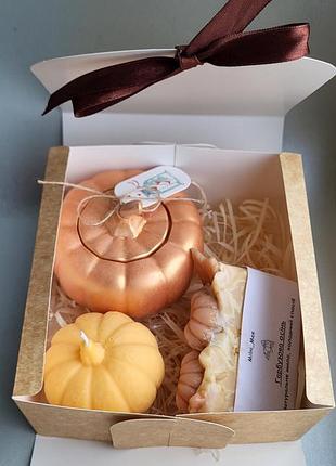 Набор соевые свечи и натуральное мыло тыквенная мечты