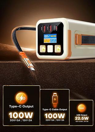 Q6 зелений power bank 100w 30000mah (111 вт*год) до ноутбуків 4 порти 2 x type-c + 2 x type-a