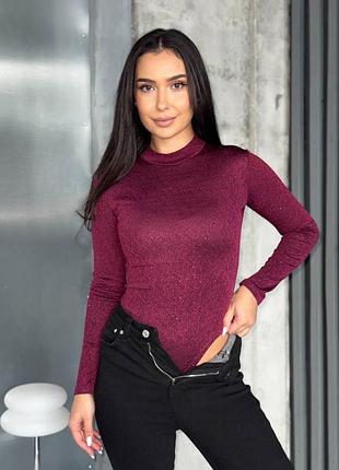 Боді жіночий тканина: фукра з блискітками ( не осипається ) / боді бордовий святковий з блискітками