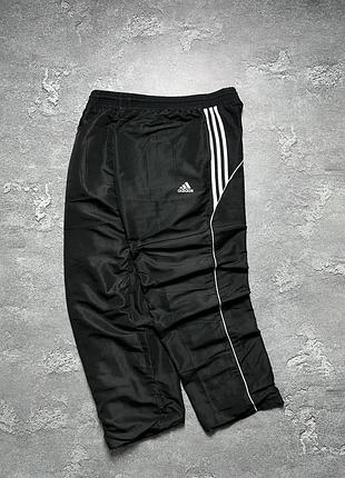 Винтажные спортивные нейлоновые штаны спортивки adidas адидас на лампасах striped в полоску большой логотип xl, fred perry