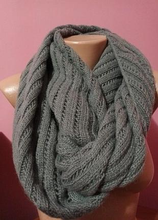 Шарф снуд альпака и шерсть в составе