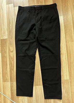 Брюки штани класичні чоловічі чорні прямі primark, розмір l - xl.