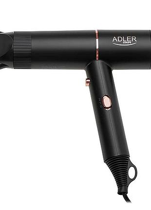 Фен adler ad-2278, black, 1400w, 2 скорости, 2 режима, ионизация, концентратор защита от перегрева za-72