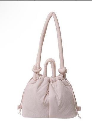 Сумка fluffy нейлон рожева пудра