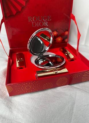 Подарунковий набір dior rouge mini & дзеркало