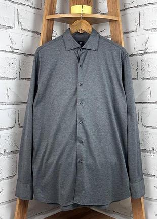 Мужская рубашка boggi milano рубашка серая размер л