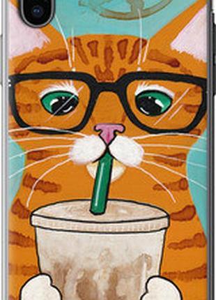 Чехол на iphone xs зеленоглазый кот в очках "4054t-1583-73076"