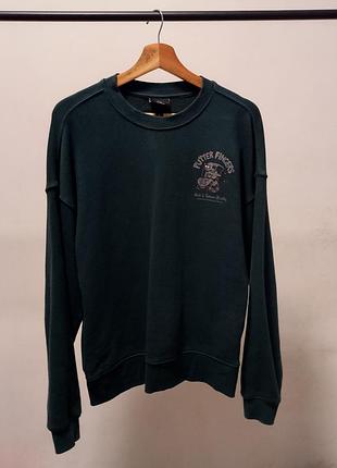 Свитшок h&amp;m темно-зеленого цвета size xs oversized fit