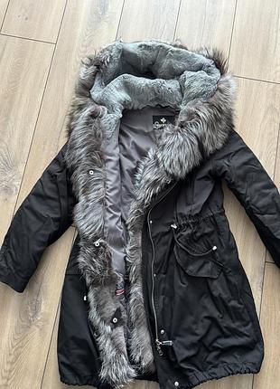 Куртка - парка з натуральним хутром, жіноча