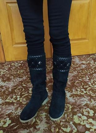 Жіночі зимові сапоги, чоботи, натуральна замша.