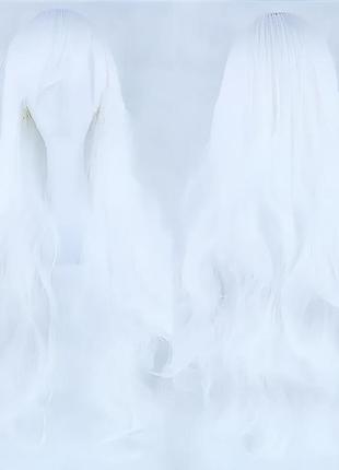 Довга біла перука resteq 80 см - хвилясте синтетичне волосся для косплея, аніме, фотосесій і вечірок, стильна перука з натуральним