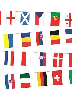 Декоративна гірлянда з прапорами країн світу поліестер 8 м. гірлянда-прапорці. гірлянда-прапори. гірлянда з тканинних прапорців