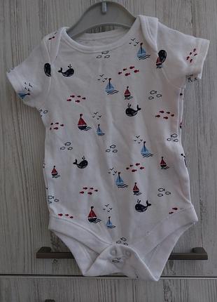 Брендовый боди короткий рукав для мальчика 1-3м