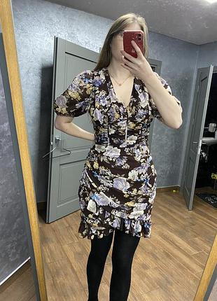 Pretty little thing коричнева сукня корсетна із кісточками