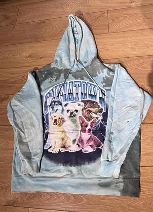 Худі chinatown market xl сірий 100% бавовна streetwear