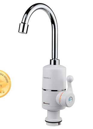 Кран-водонагрівач проточний nz 3.0 квт 0.4-5бар для кухні гусак вухо на гайці aquatica nz-6b112w (9797133)