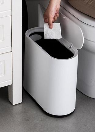 Компактный мусорный контейнер с крышкой 10 л