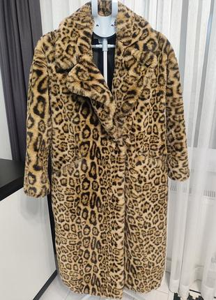 Еко шуба шубка штучне хутро  лео принт
