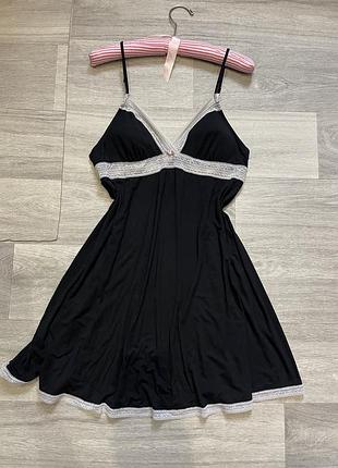 Нічна сорочка модал жіноча з мереживом домашня