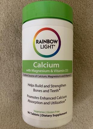 Кальцій, магній, d3, 90 таблеток rainbow light сша.