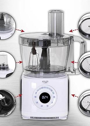 Кухонный комбайн 12в1 adler ad 4224 poland с насадками блендер миксер измельчитель тёрка шинковка qb-50