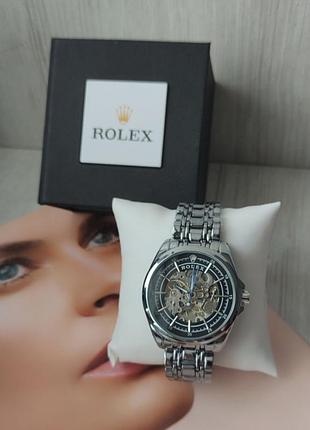 Мужские наручные часы rolex механика silver
