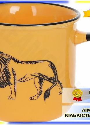 Dm кружка фарфоровая лев спецификация 2.2 360мл желтая для чая и кофе большая чашка с изображением льв spe|lz