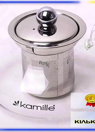 Dm чайник для заварювання специфікація 2.2 kamille скляний 600мл з ситечком для чаю та кави термостійк spe|lz