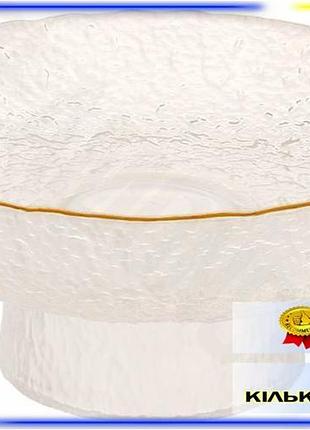 Dm стеклянная фруктовница fleur спецификация 2.2 ø20.5 см прозрачная с золотой каймой для фруктов и де spe|lz