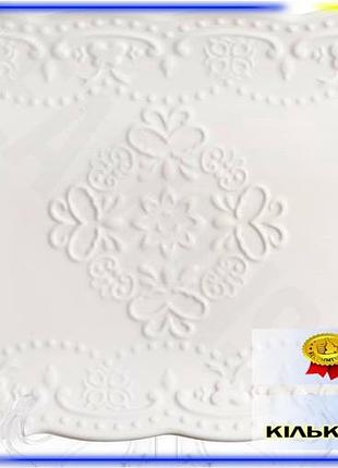 Dm сервірувальні фарфорові набір специфікація 2.2 2 штуки біле мереживо для будинку з мереживним орнам spe|lz