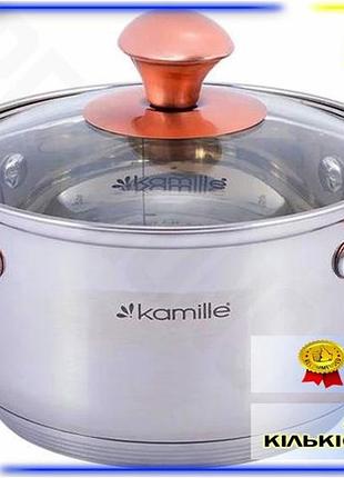 Dm каструля kamille 5л специфікація 2.2 з нержавіючої сталі з мірною шкалою для варіння та приготуванн spe|lz