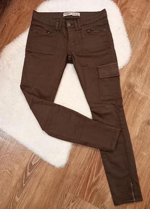 Джинси-карго, skinny, коричневі, denim co