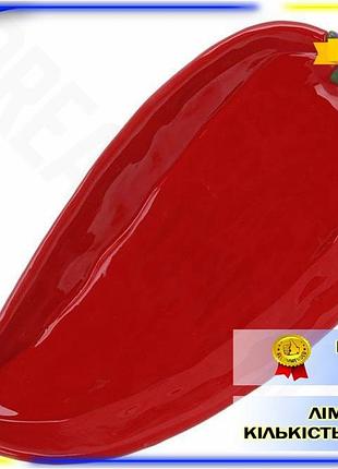 Dm набір керамічних тарілок специфікація 2.2 pepper 33х15см для сервірування столу на 2 особи червоний spe|lz