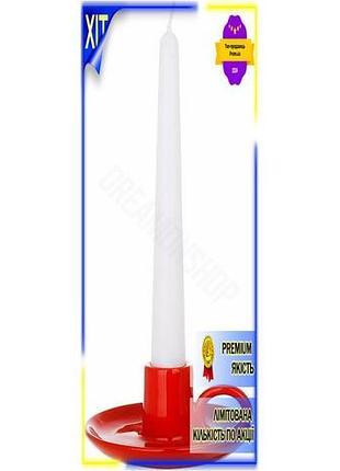 Dm керамічний свічник червоний специфікація 2.2 для свічки ø23мм блюдце з ручкою декор для дому та інт spe|lz