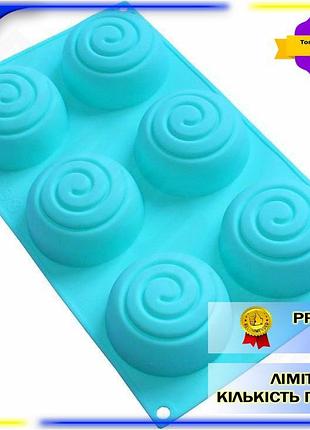 Dm силіконова форма для специфікація 2.2 випікання кексів hauser спіраль 6 осередків для десертів та м spe|lz