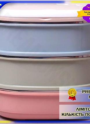 Dm ланч-бокс kamille food специфікація 2.2 box 3 ємності 700мл контейнер для нержавіючої сталі з ручка spe|lz